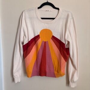 Marine Layer Sun Sunshine Warm Sunset Oatmeal Icon Lightweight Cotton Sweater